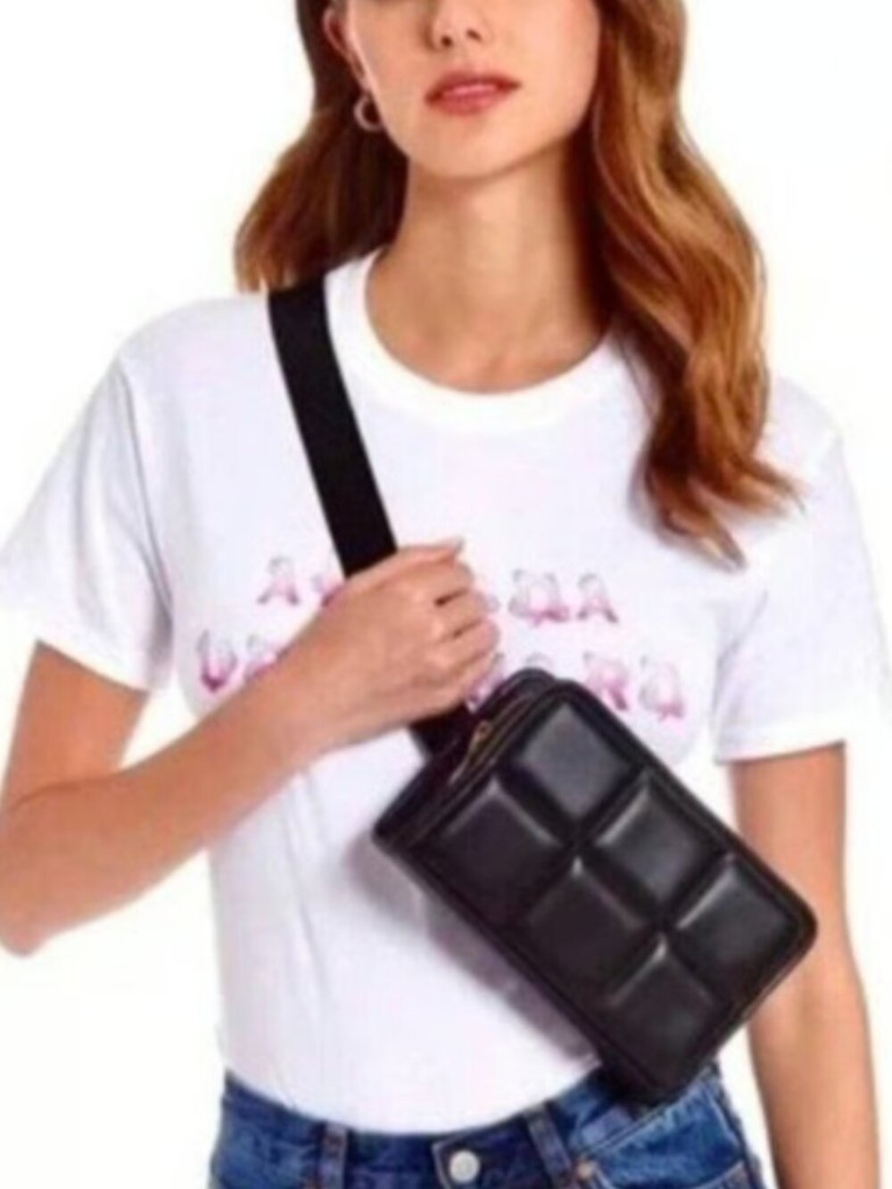 Amanda Uprichard Black Quilted Belt Bag Crossbody NWOT